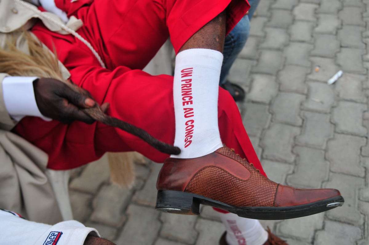 Untitled  Image: The coronated 'Prince of Congo' showing his white socks with 'Prince au Congo' written onto them in red. Brazzaville, Congo (2008)