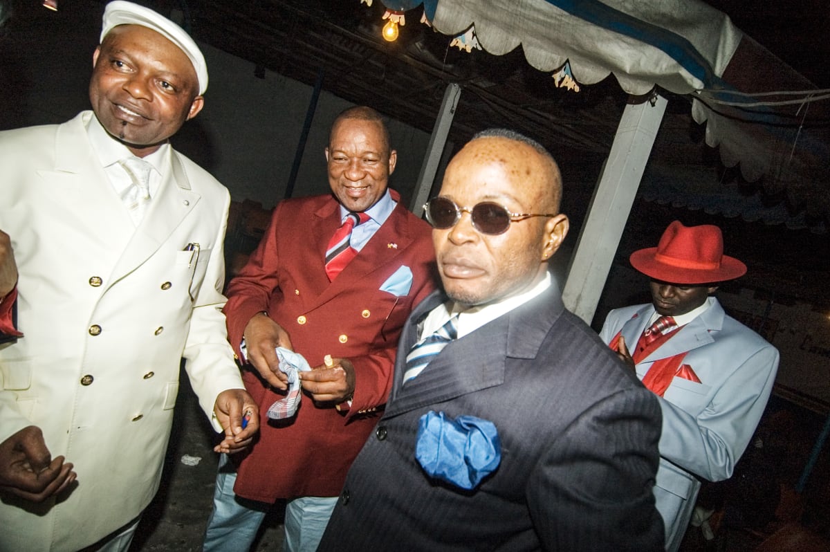 Untitled  Image: Night scene with four men outside a club. Brazzaville, Congo (2007)