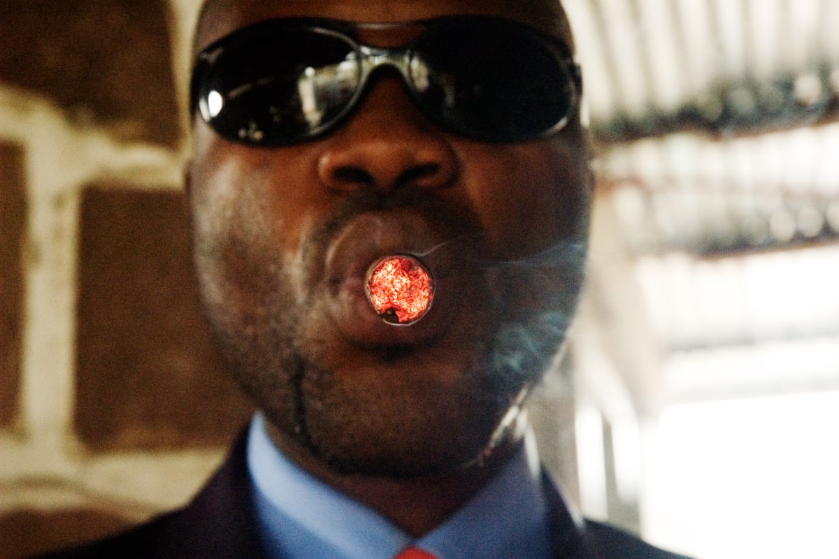 Untitled (Hassan Salvador smoking a cigar)  Image: Close up photograph of Hassan Salvador's lit cigar tip. Brazzaville, Congo (2007)
