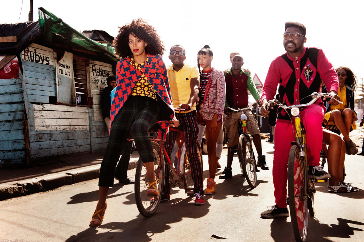 Untitled (Solange with Bikes)  Image: Solange Knowles during the filming of the music video "Losing You". 