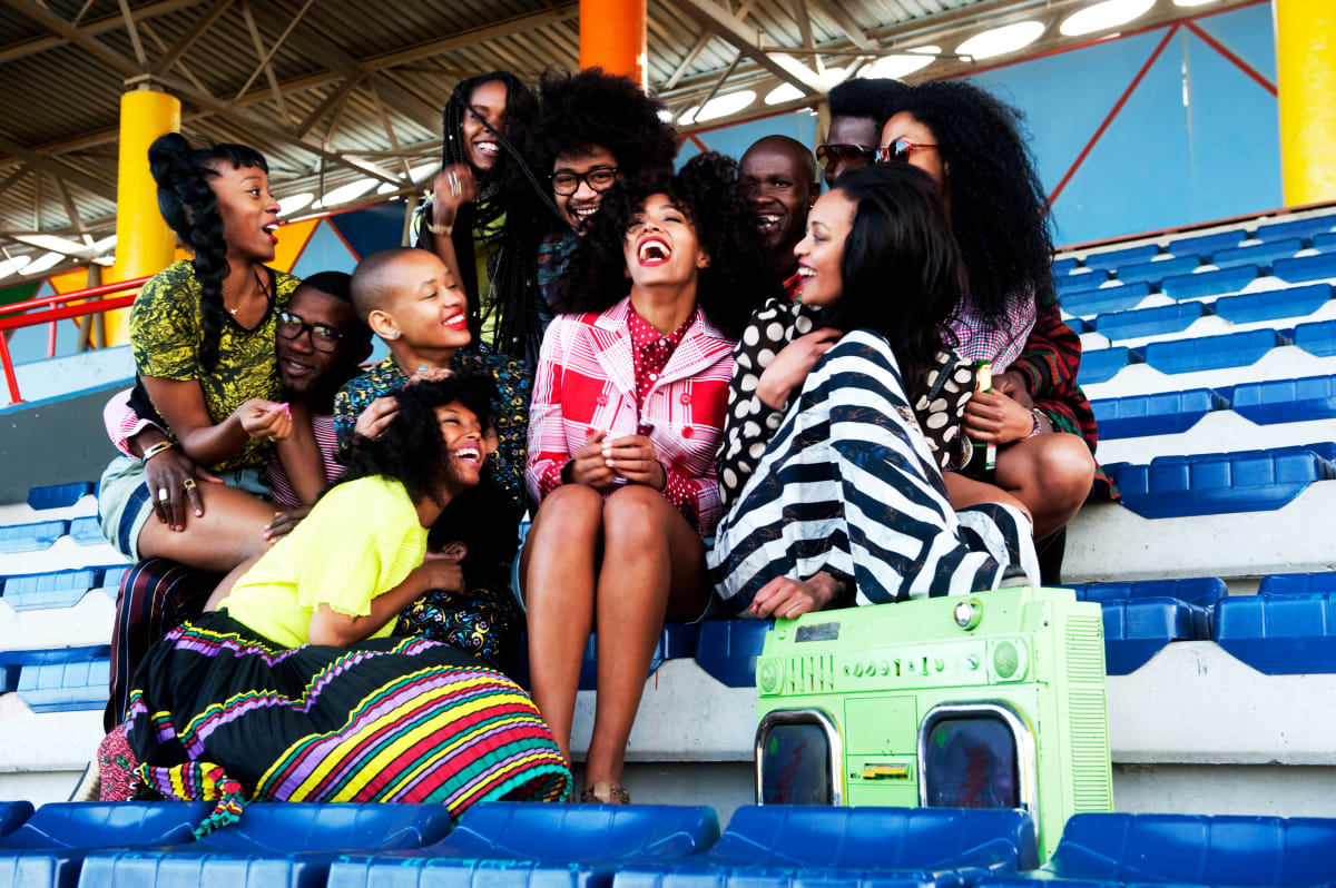 Untitled (Solange with Friends at the Stadium)  Image: Backstage photographs of Solange Knowles for the music video 'Losing You'