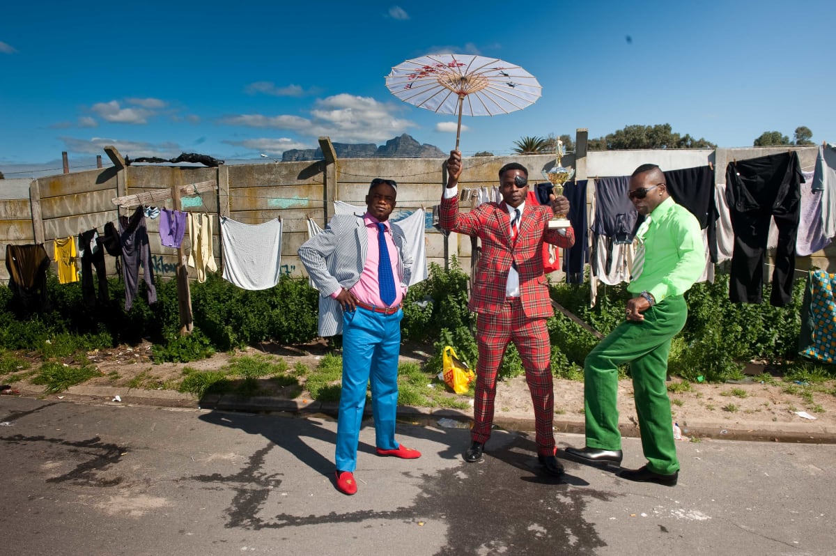Untitled (Sapeurs in Cape Town)  Image: Three Sapeurs photographed in the backstage during the filming of Solange Knowles' music video "Losing You".