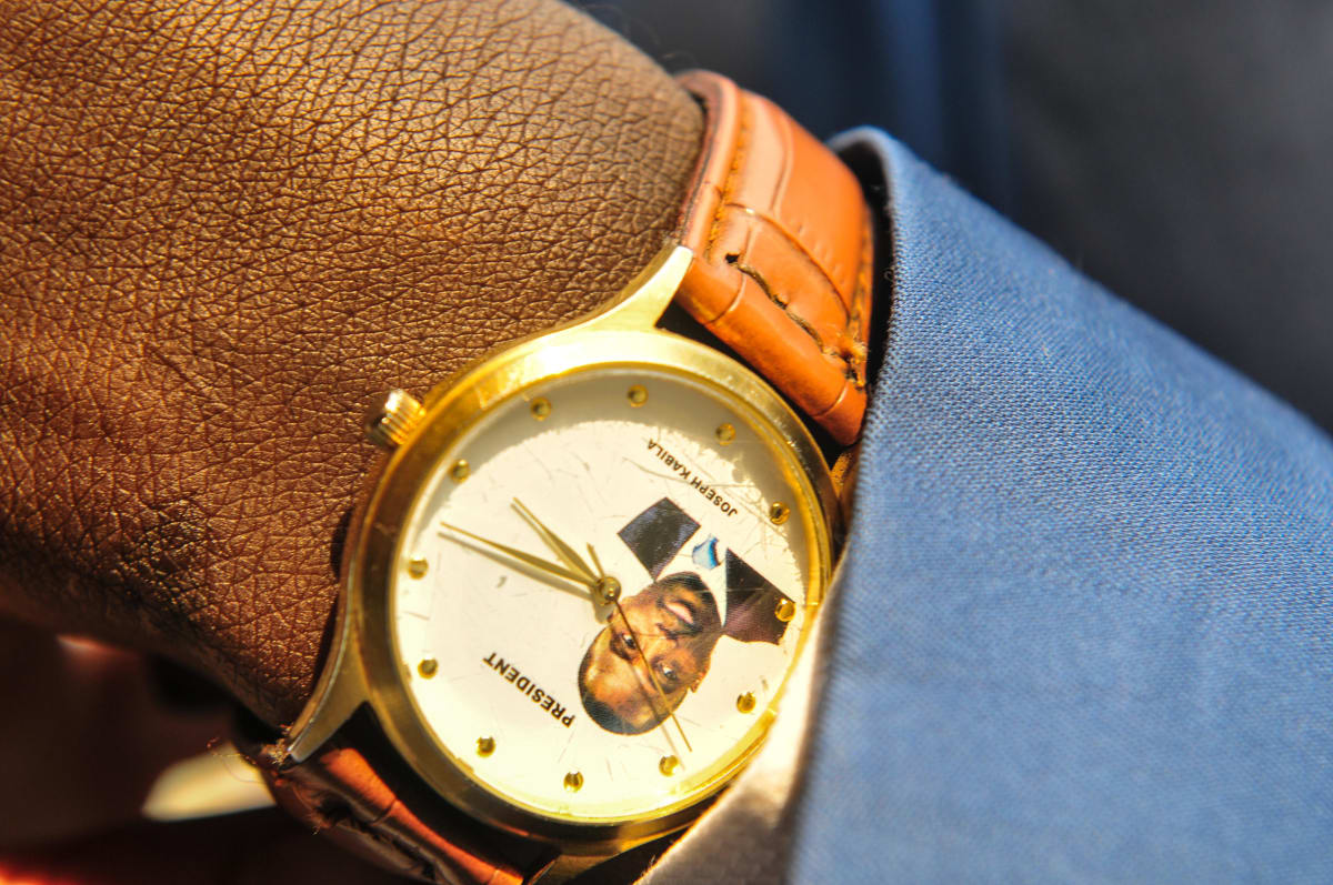 Untitled  Image: Close up photograph of a watch with the portrait of President Joseph Kabila. Brazzaville, Congo (2008)