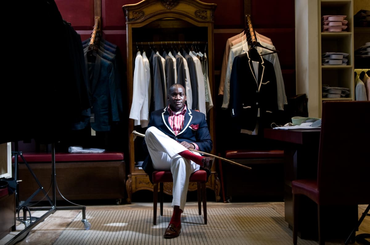 Untitled  Image: Dixy Ndalla, Congolese man who lives and works in London as a  broker as well as for the Congolese embassy. He is the best client of Favourbrook in Jermyn Street, where he learnt how to become a real Dandy. London, UK (2009)