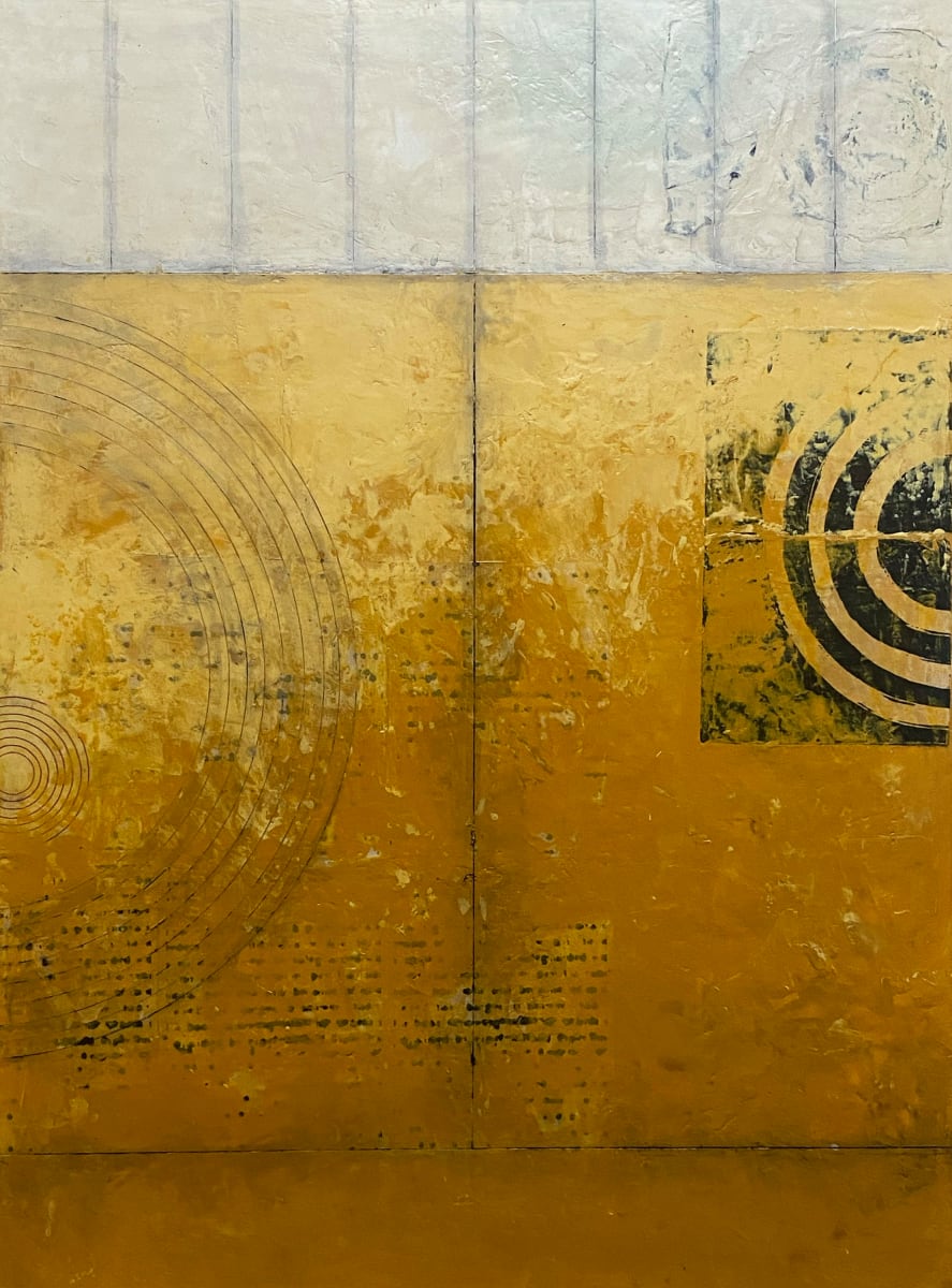 Ochre Target Painting by Graceann Warn 