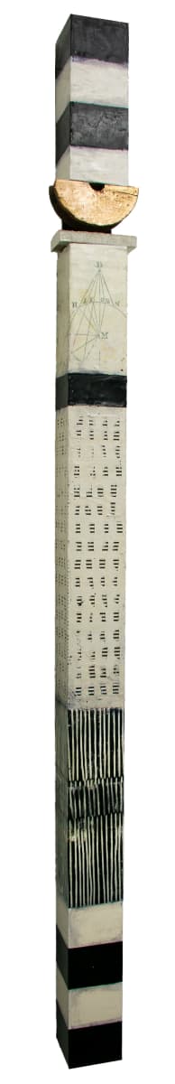 Wall Column-Black, white with boat 