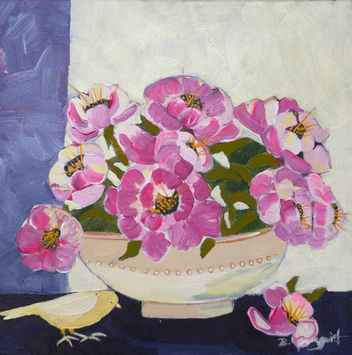 Bowl of Peonies by Bernadette Youngquist 