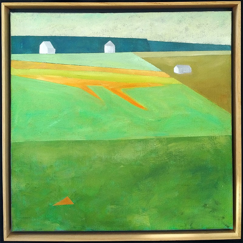 Three White Buildings and Triangle, Image 1.
