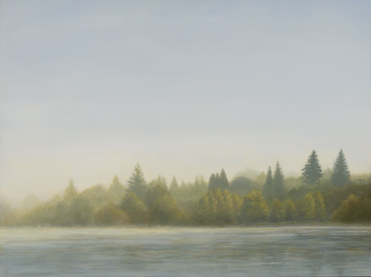 Fog Lifting at Green Lake by Christine Gedye 