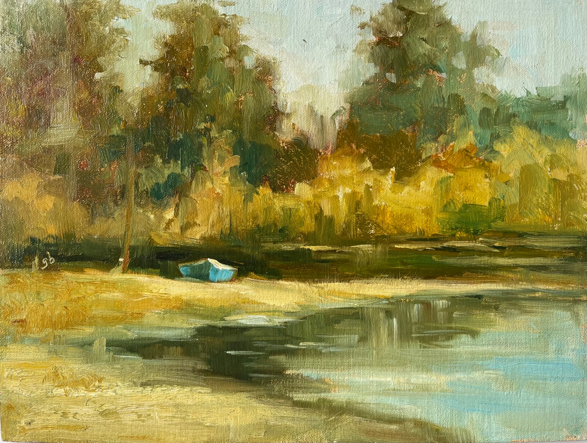 Seven Creeks by Glenda Brown  Image: Seven Creeks, Pleinair painting on a beautiful summers day