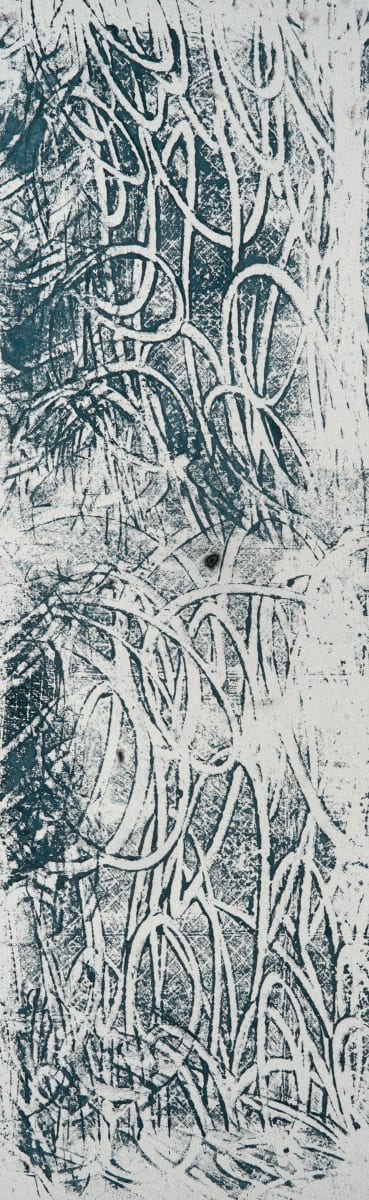 Veil of Whispers by Will Schmahl  Image: This monochromatic abstract piece weaves an intricate tapestry of intersecting lines, organic textures, and layered depths. 