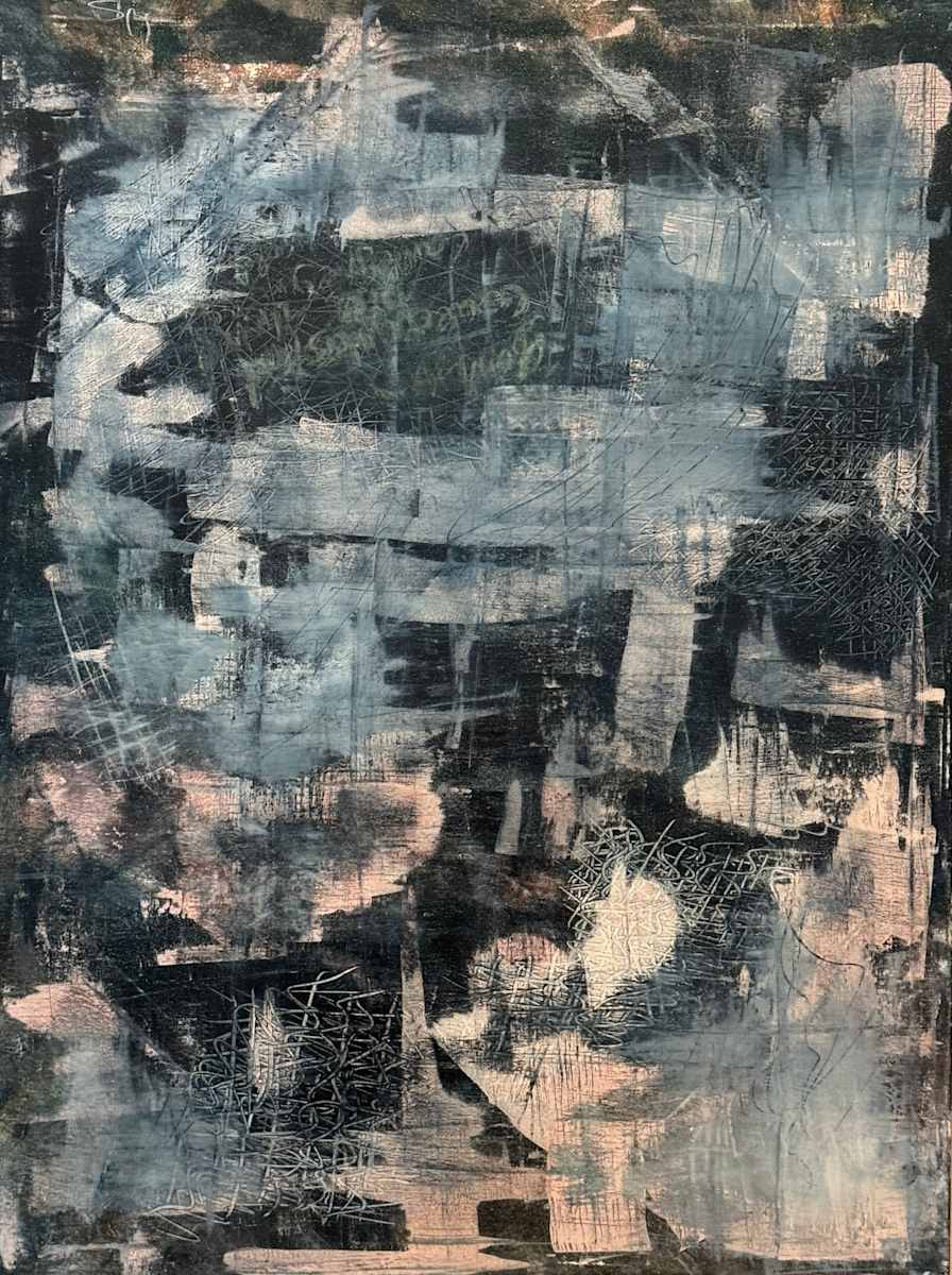 The Awakening by Will Schmahl  Image: 2021 Acrylic on canvas- Painting notes the release from a dark period between the Artist ending of a relationship and turmoil to the start of the light from the darkness of being able to walk away and have no ties. 