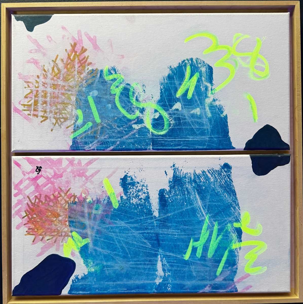 Fragmented Code by Will Schmahl  Image: A visual interplay of structure and spontaneity, where numbers, textures, and colors collide.