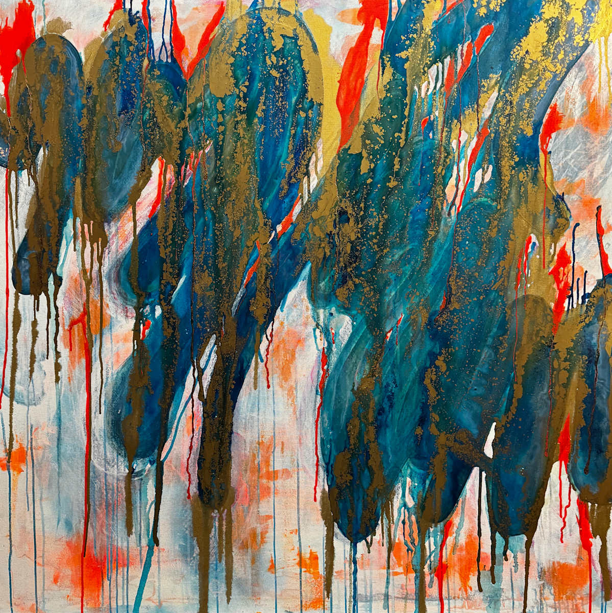 Gilded Storm by Will Schmahl  Image: A powerful collision of color and texture, “Gilded Storm” exudes both chaos and elegance. 