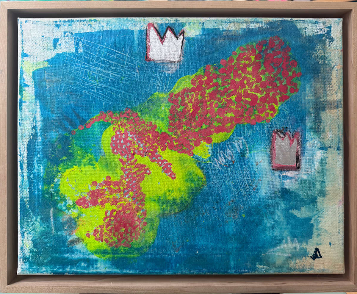 Royal Bloom by Will Schmahl  Image: Bursting with bold color and layered texture, “Royal Bloom” captures the intersection of organic growth and symbolic power. 