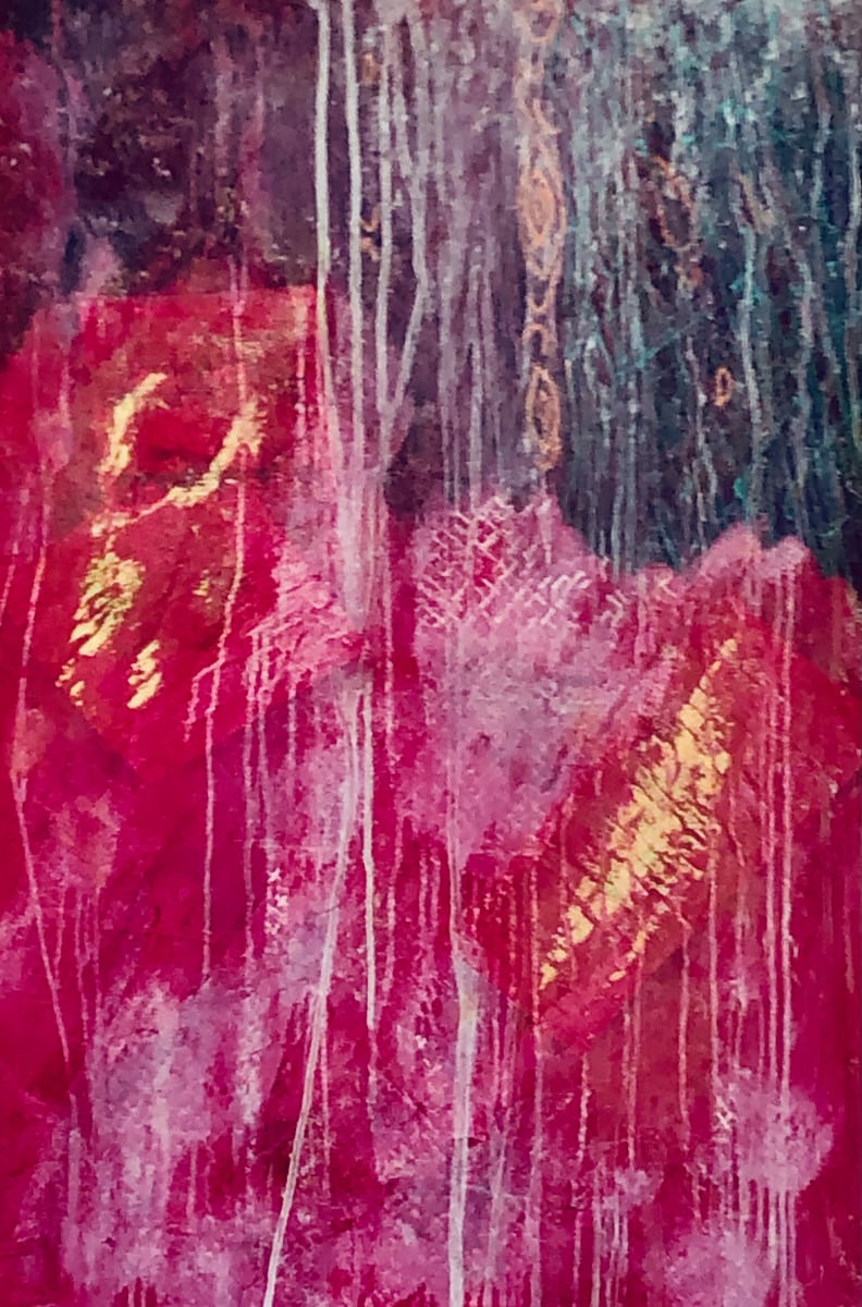 Veiled Opulence by Will Schmahl  Image: 
A rich interplay of deep crimson, ethereal pinks, and glimmers of gold create a sense of mystery and hidden grandeur in this abstract piece. 