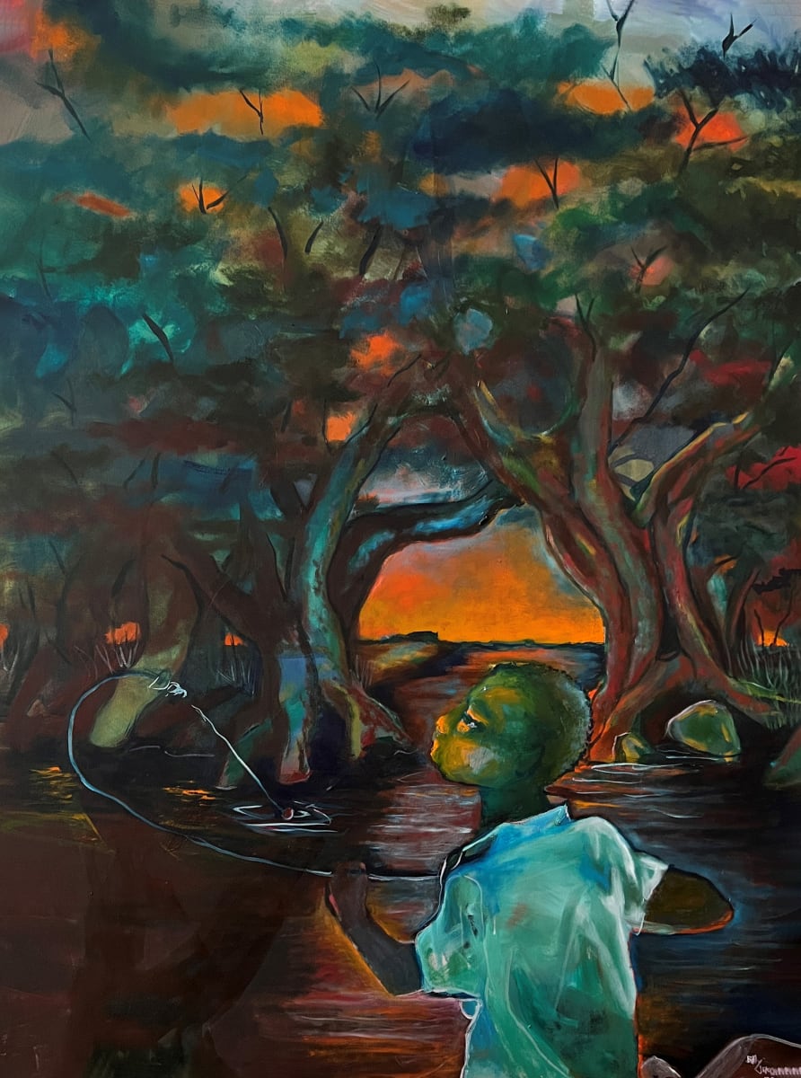 Boy Fishing by William "Billy" Clemons, Image 2.