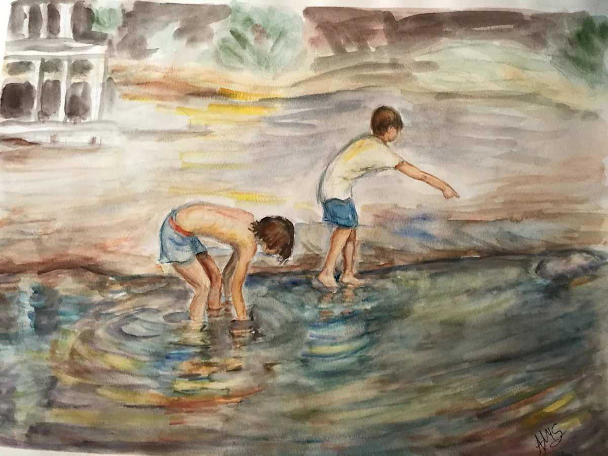 Playing in Water by Ada Monica Sperling 