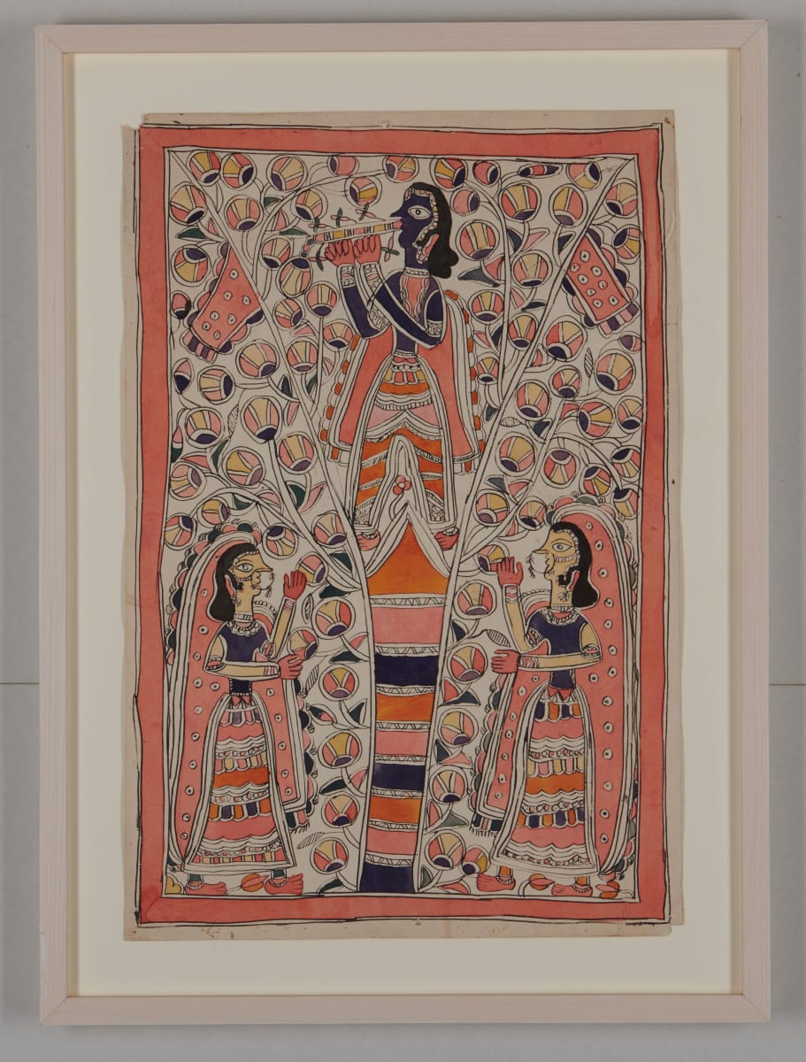 Krishna,  Dressed as a Woman Playing the Flute by India 