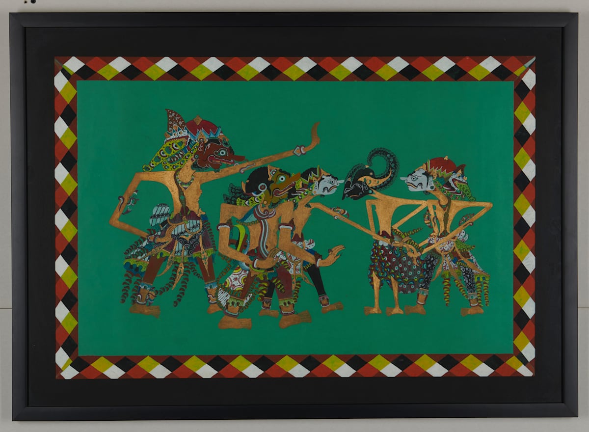 Javanese Wayang Puppet Figures [on green background] by Unknown, Image 2.