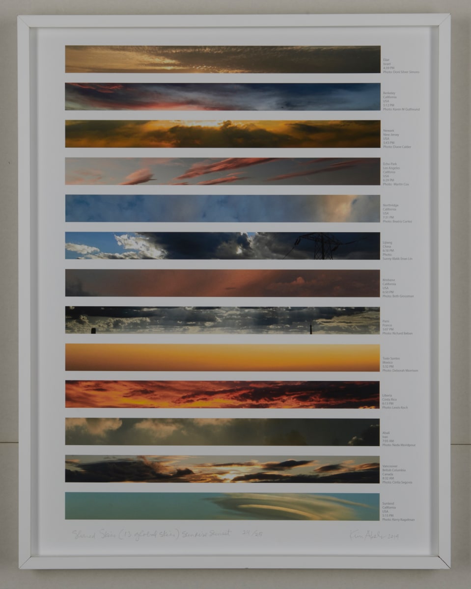 Shared Skies (13 Global Skies) Sunrise Sunset by Kim Abeles 