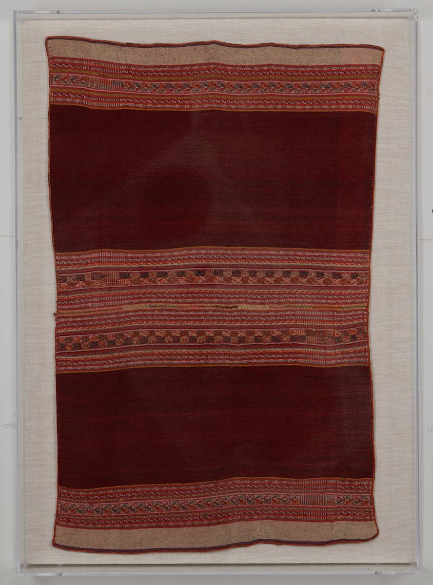 Small Dark Red Textile by Peru, Image 2.