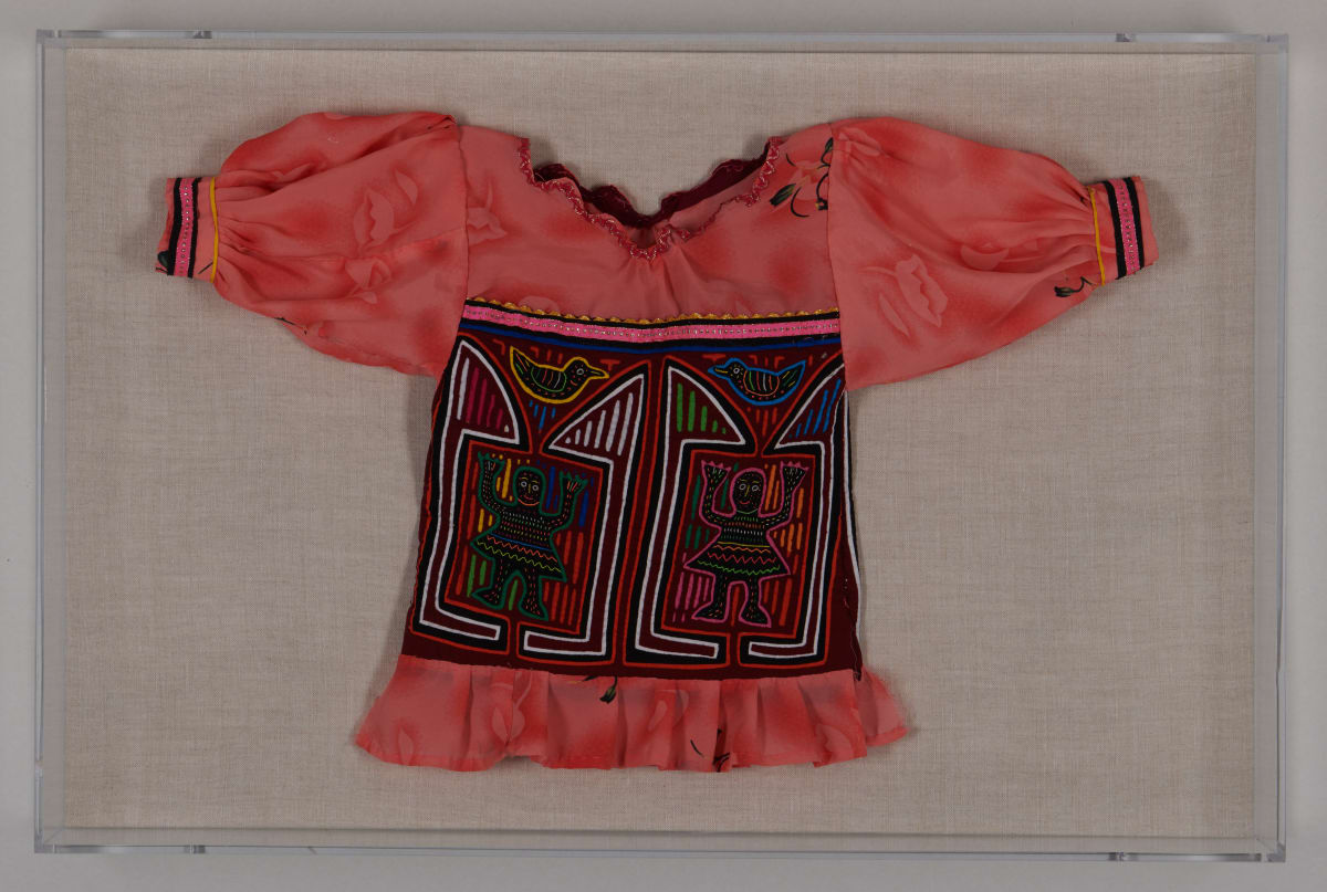 Mola with Two Figures on Girl's Blouse by Kuna People, San Blas Islands, Panama 