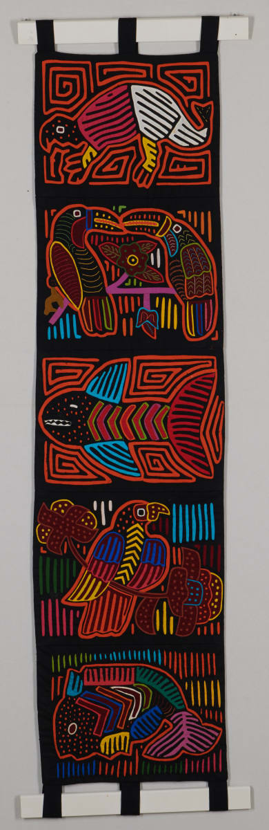 Mola with Turtle, Toucan, Two Fish and a Parrot by Unknown 