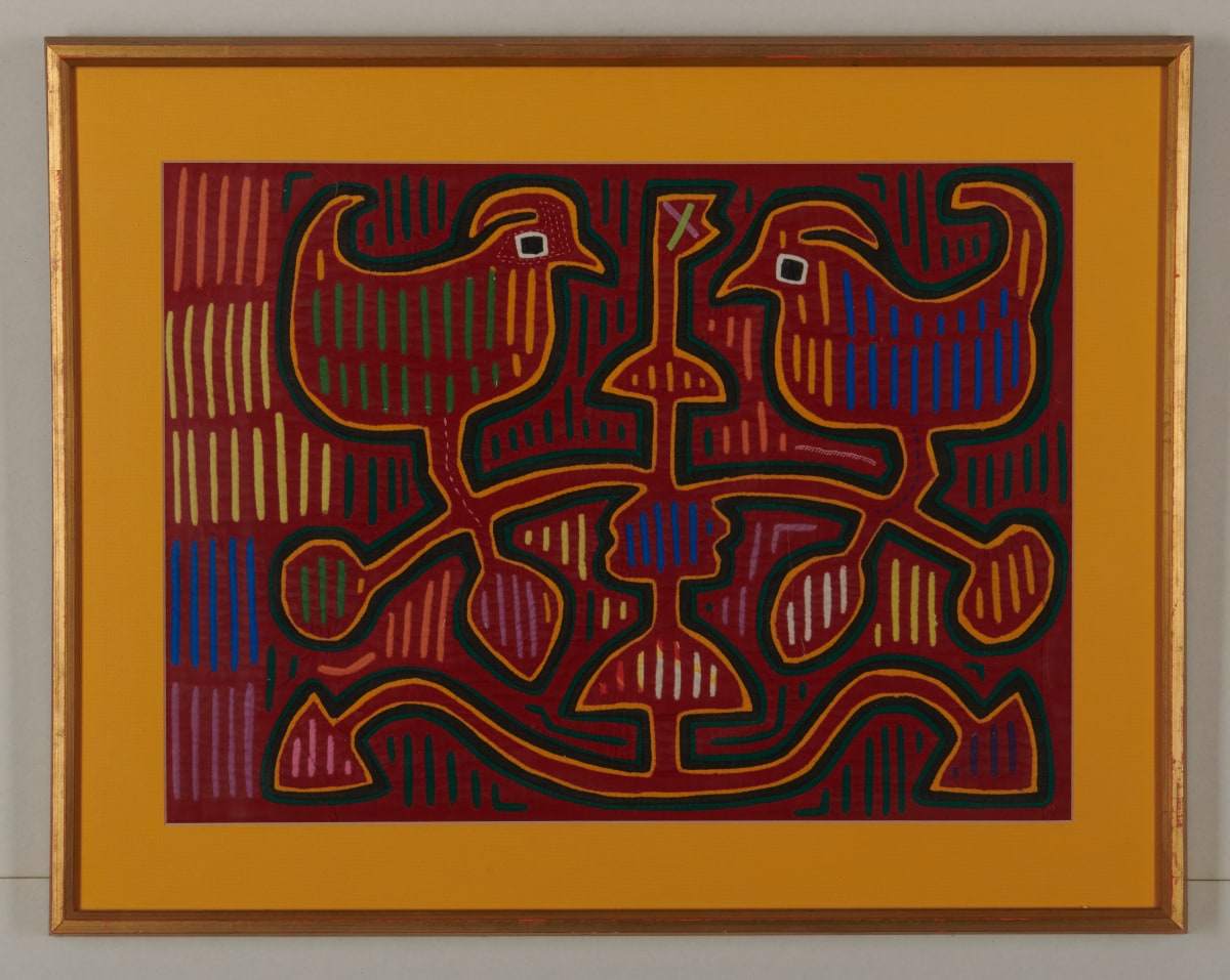 Two Roosters Mola by Kuna People, San Blas Islands, Panama 