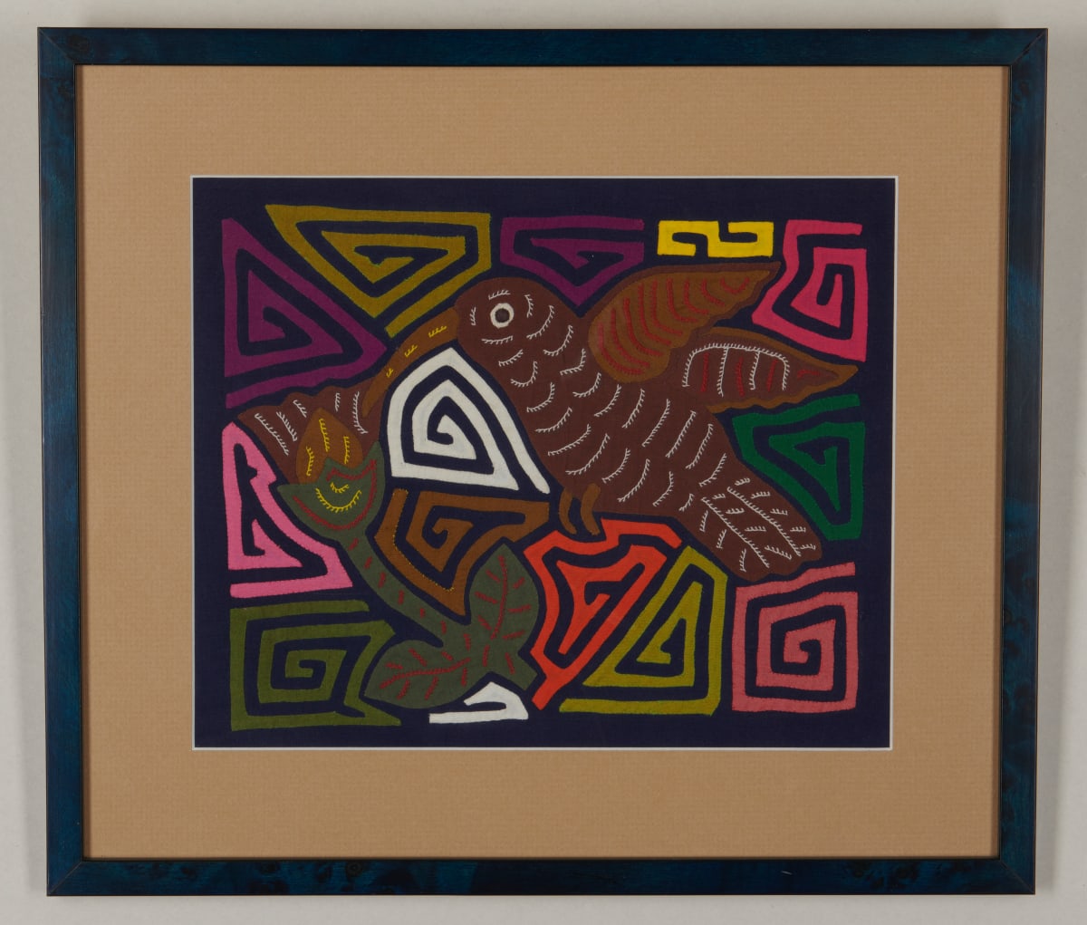 Hummingbird and Flower Mola by Kuna People, San Blas Islands, Panama 