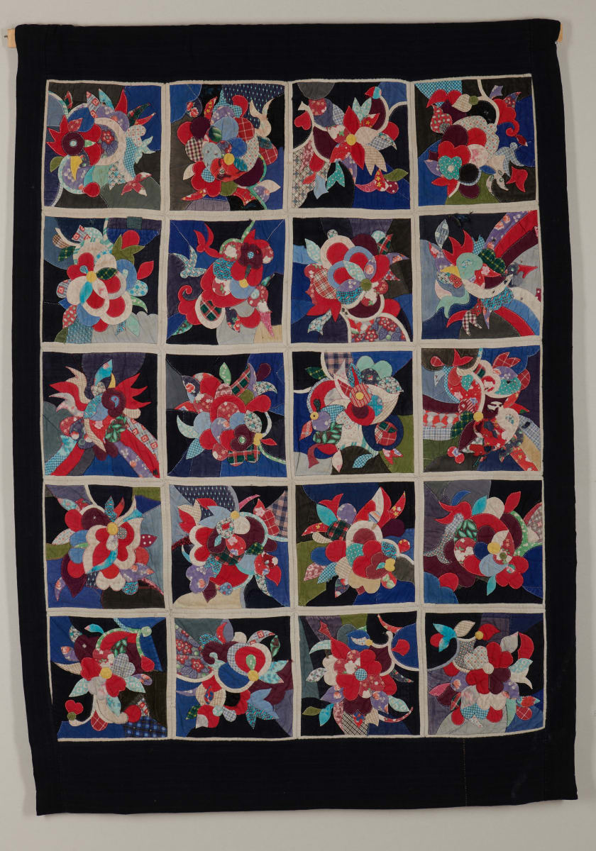 Wedding Quilt, Flower Pattern by Boyeh Tribe, Southwestern China 