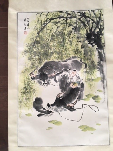 Buffalo Enjoying the Water by China (artist unknown) 