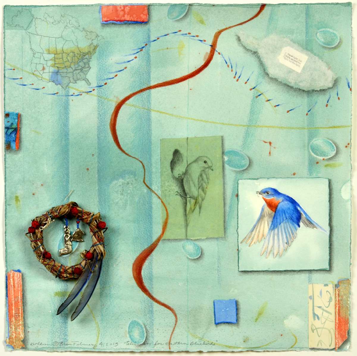 Talisman for Eastern Blubirds by Kathleen O'Brien, Image 2.