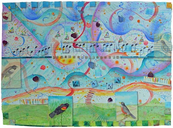 Birthday Party with Red-winged Blackbird Symphony, Robin Solo  Image: Birthday Party with Red-winged Blackbird Symphony, Robin Solo