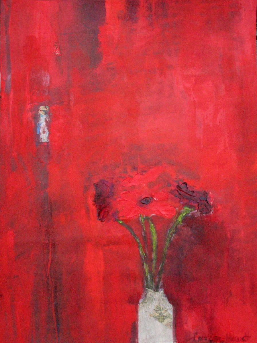 Red Bouquet on Red 