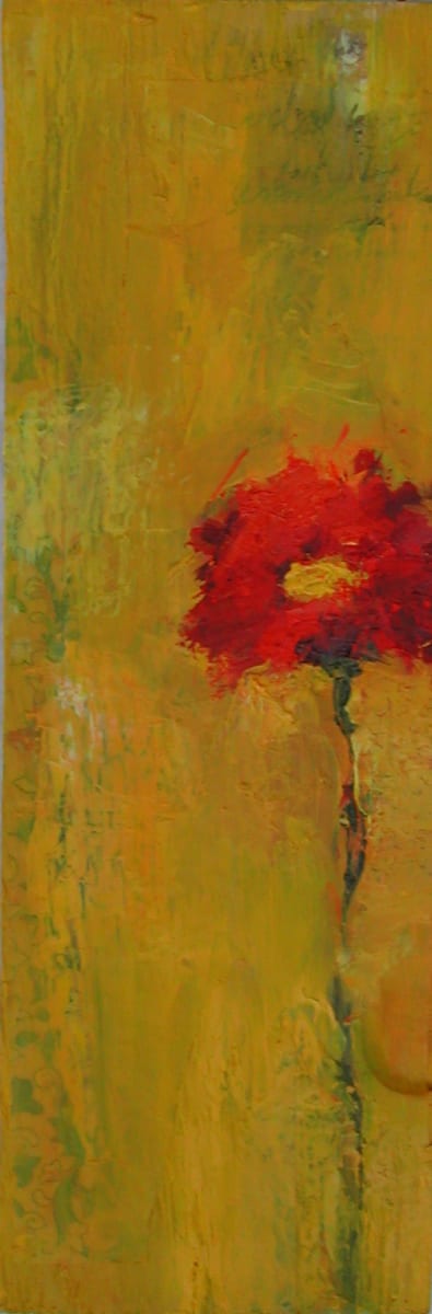 Red Daisy on Yellow 
