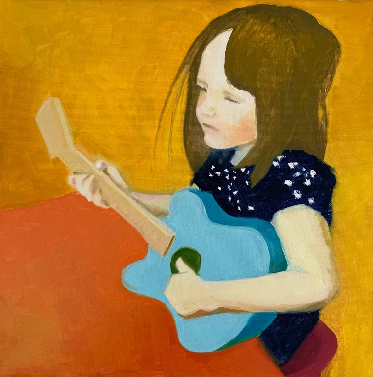 Blue Kid Guitar by Jen E. Sanders 