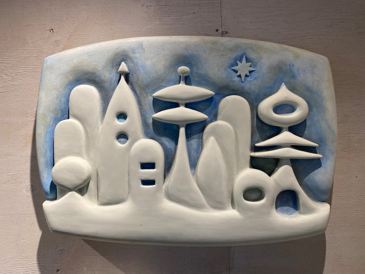 Spaceage Cityscape in Blue 