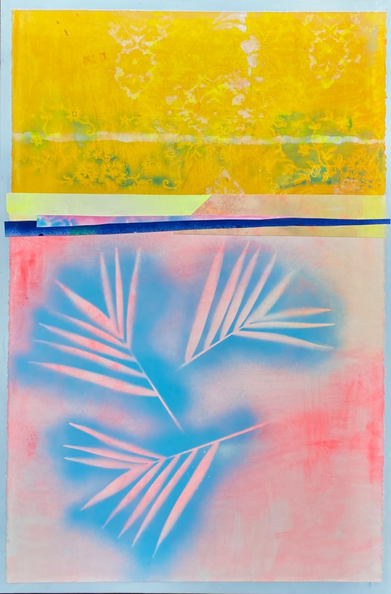 Three Parlor Palms  Image: Florescent paint and acrylic spray paint on paper