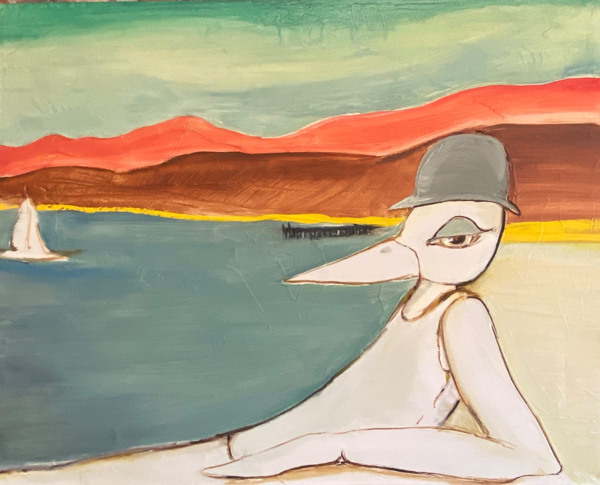 Seurat's Sunday Afternoon by Nell Hergenrather  Image: Bird Series, oil on canvas