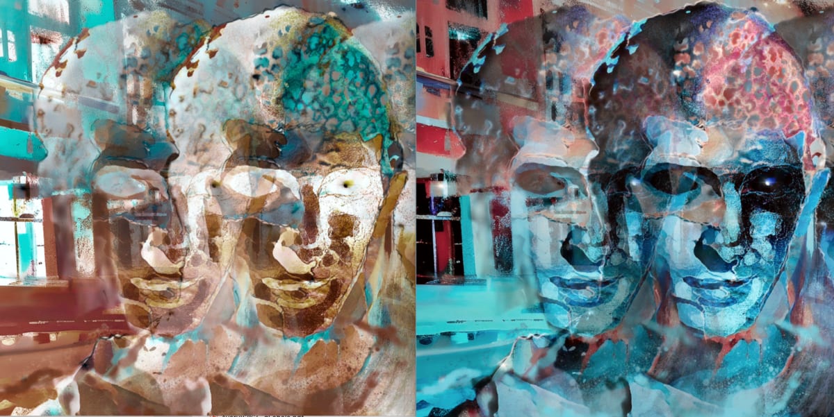 No-Self (diptych) by Sergio Cesario  Image: No-Self (original: a self-portrait 1991)