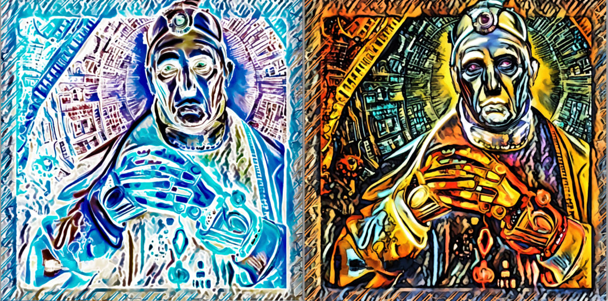 Doctrine Laissez-Faire (diptych) by Sergio Cesario  Image: Doctrine Laissez-Faire (original: Pope Francis' public domain photograph)