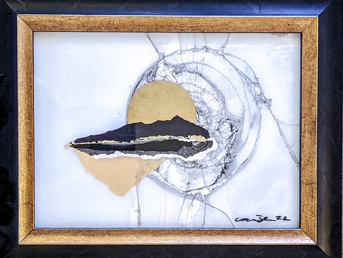 Gold Moon Black Mountain by Allison Belolan 