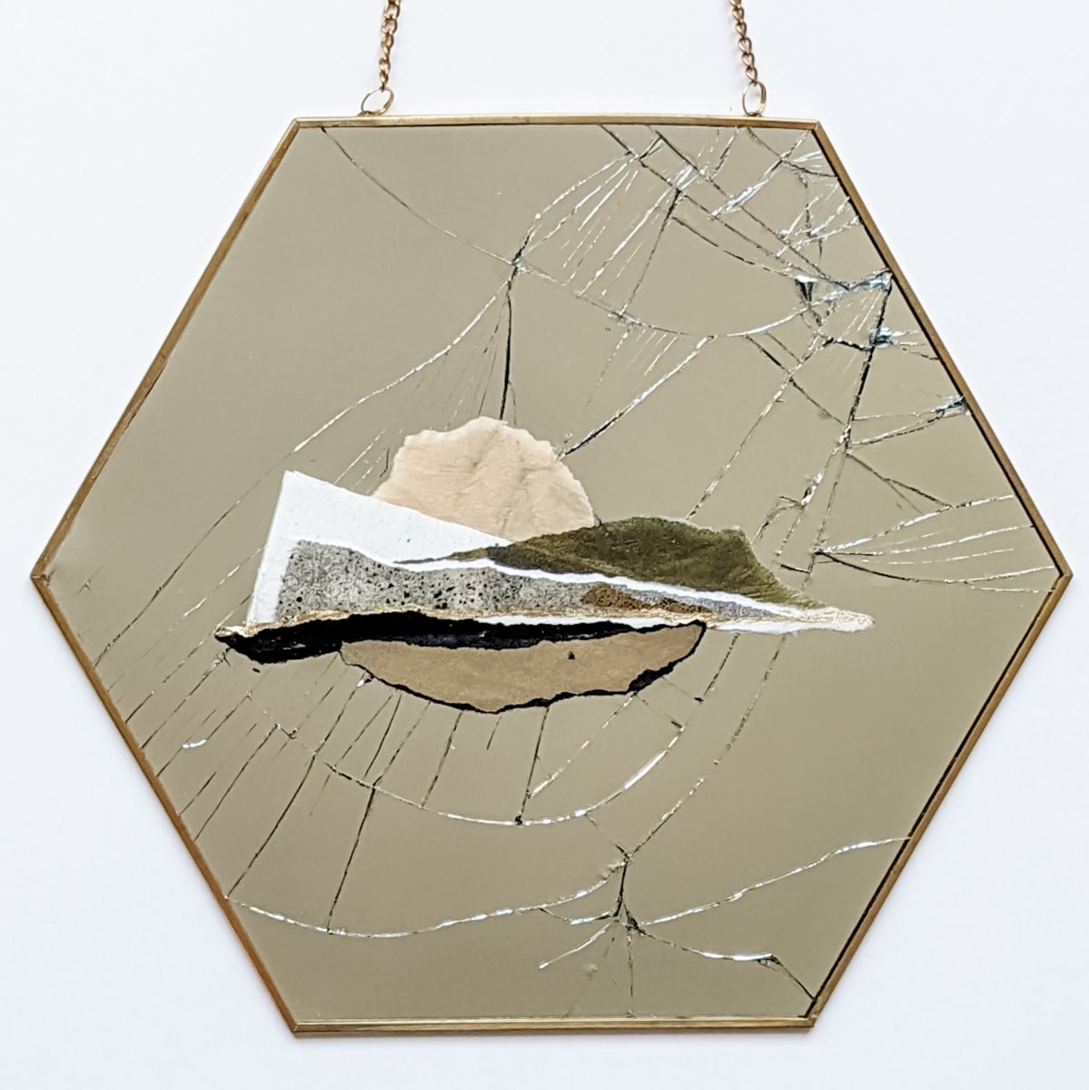 Gold Moon Over Night Mountains by Allison Belolan 