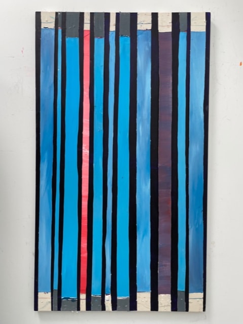 "No Swan So Fine, for Marianne"  Image: strips on canvas 