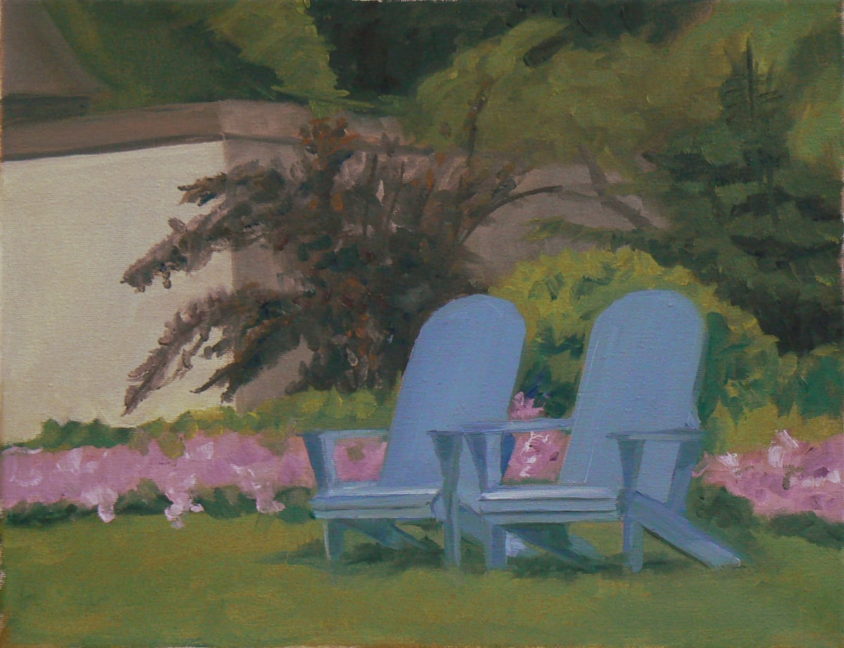 Come Sit For A While by Joanne McIlvaine  Image: Painted at Chanticleer Gardens in Wayne, PA