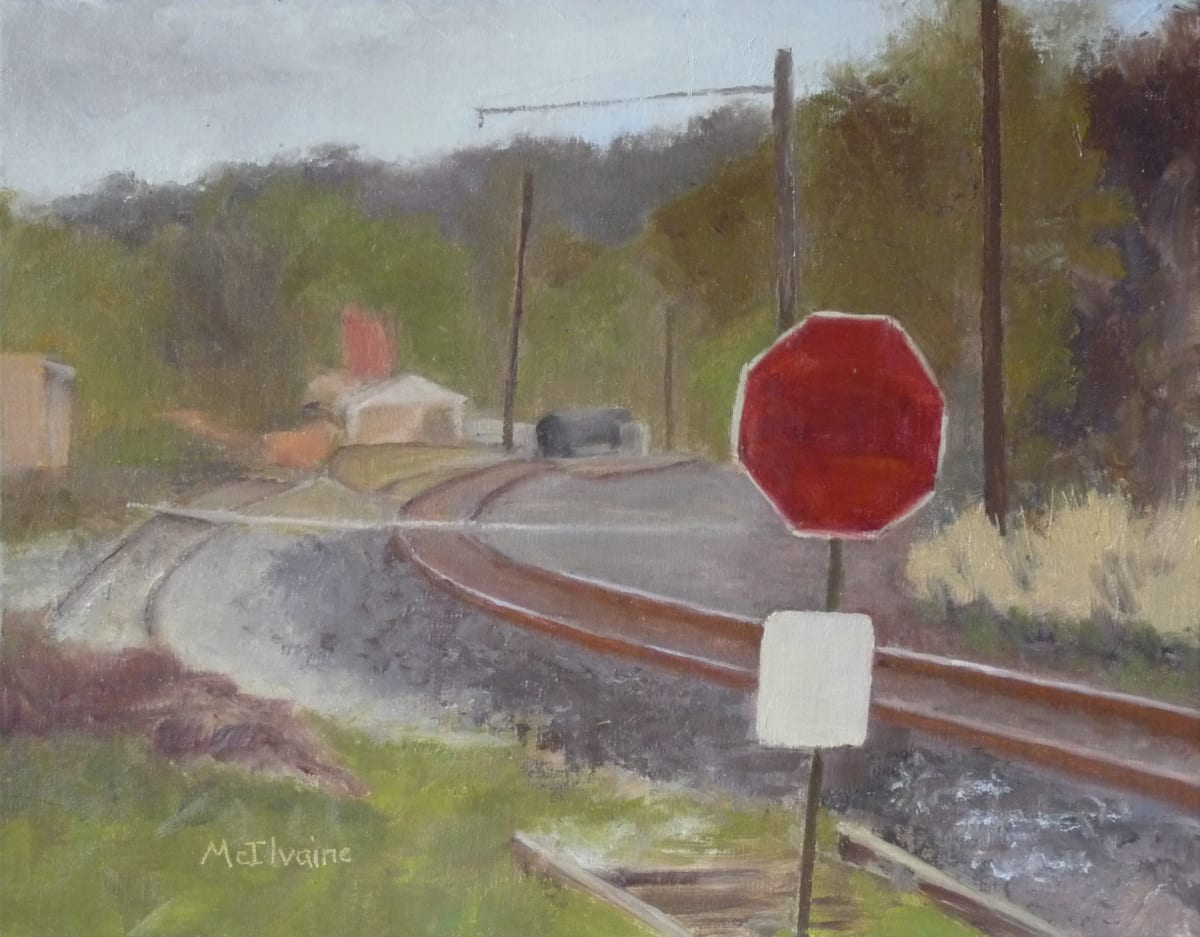 Down To The Tracks by Joanne McIlvaine  Image: Painted in Columbia, PA, for River Towns Plein Air 2022