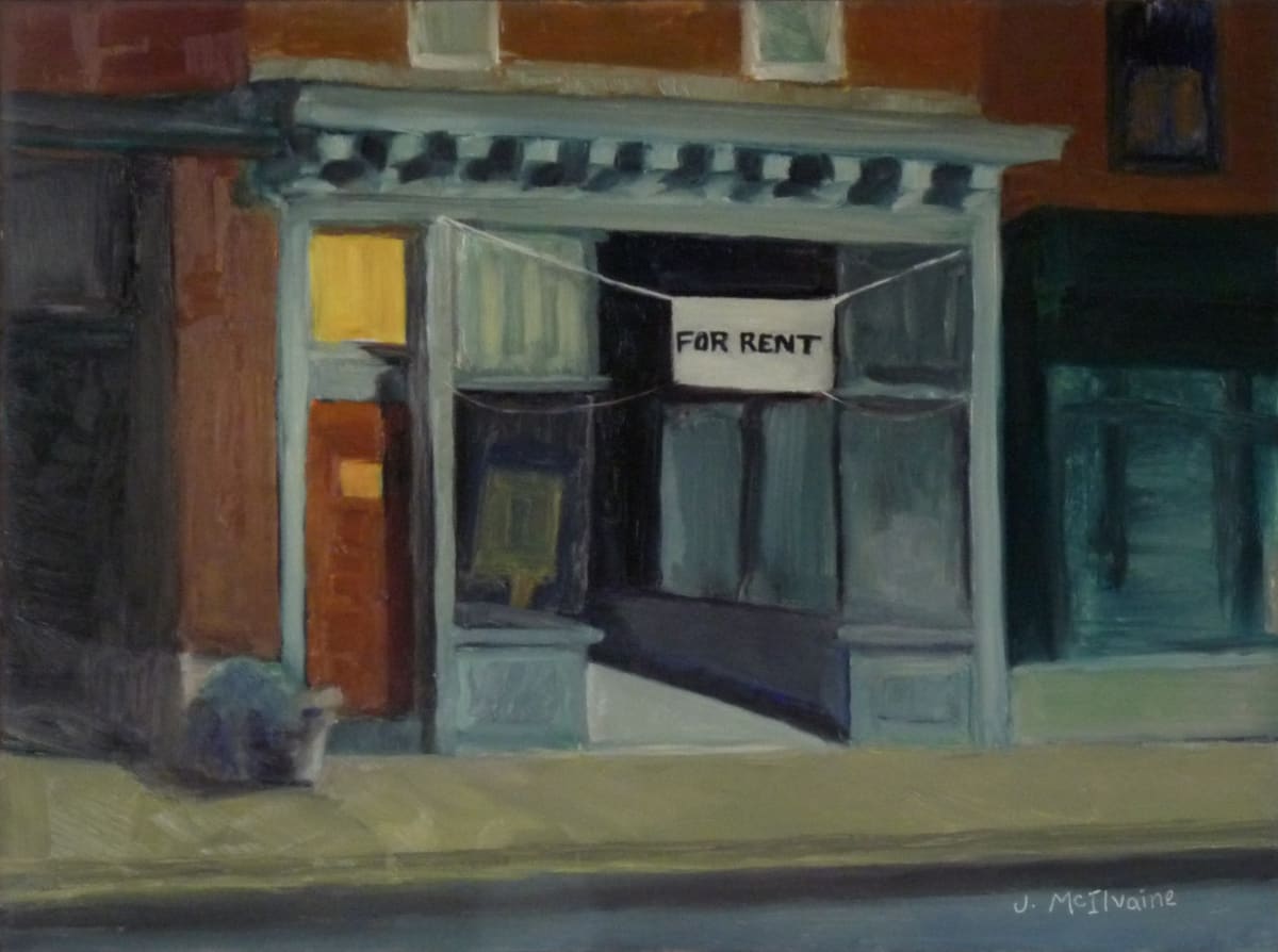For Rent by Joanne McIlvaine  Image: Nocturne painted in Columbia, PA, for River Towns Plein Air 2022.