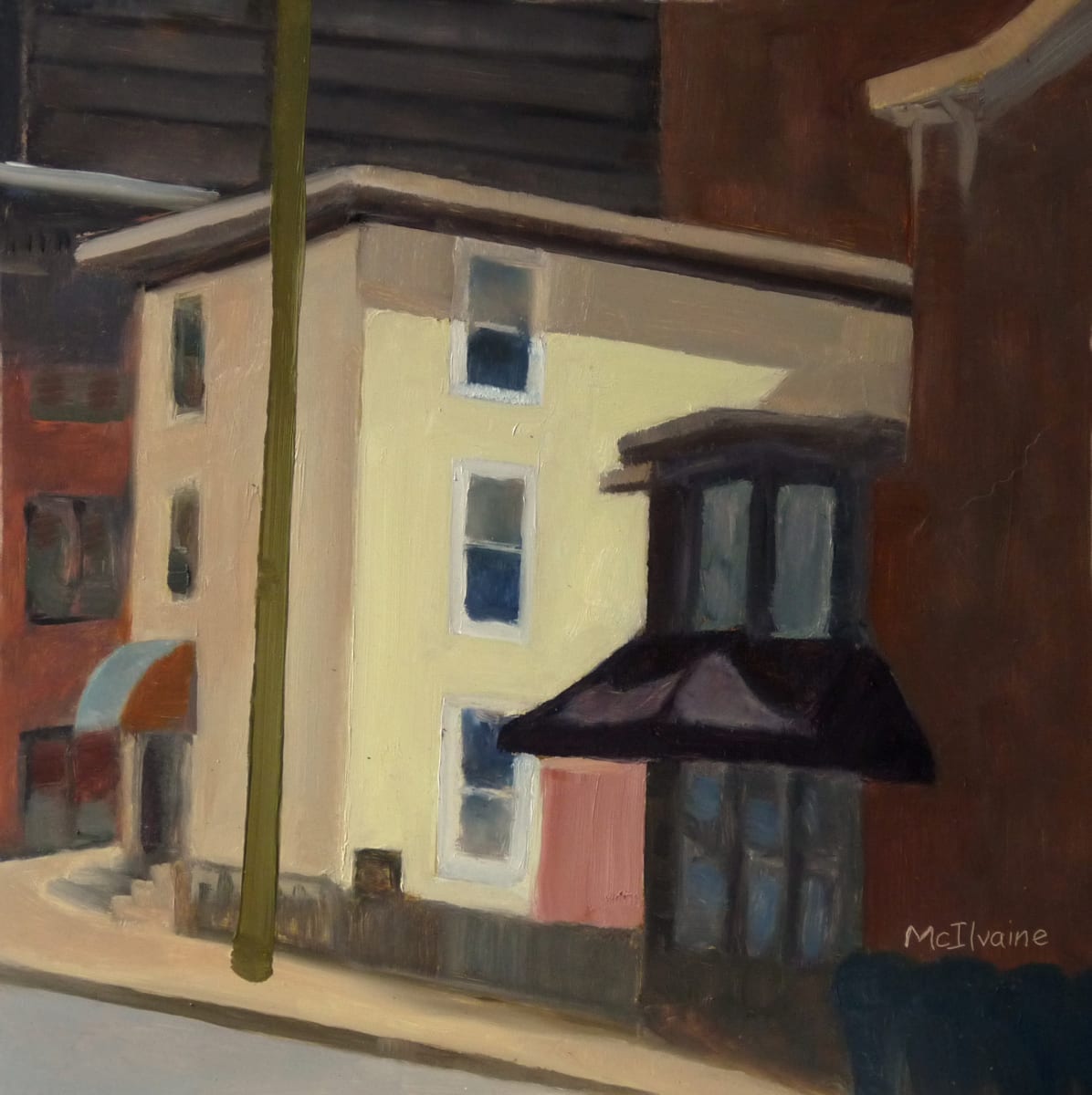 Noon on Cotton by Joanne McIlvaine  Image: Painted at 'Plein on Main" Lo-Fi plein air event (one-day) in Manayunk PA