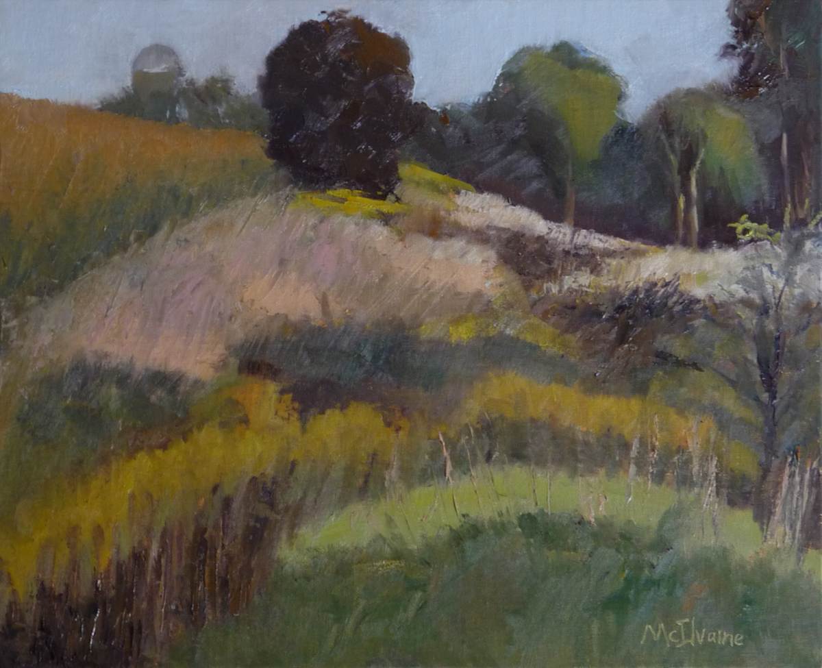 Autumn Rhythms by Joanne McIlvaine  Image: Painted at a Lavendar farm near Manheim PA. Since the lavendar was no longer at its peak, I chose to paint the meadow instead.